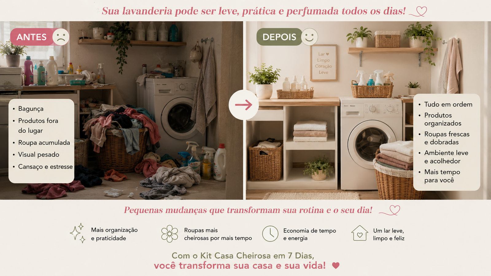 Antes e depois: lavanderia