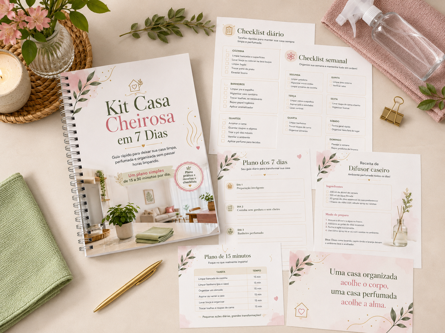 Kit Casa Cheirosa em 7 Dias - mockup